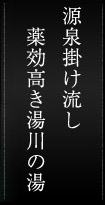 源泉掛け流し薬効高き湯川の湯